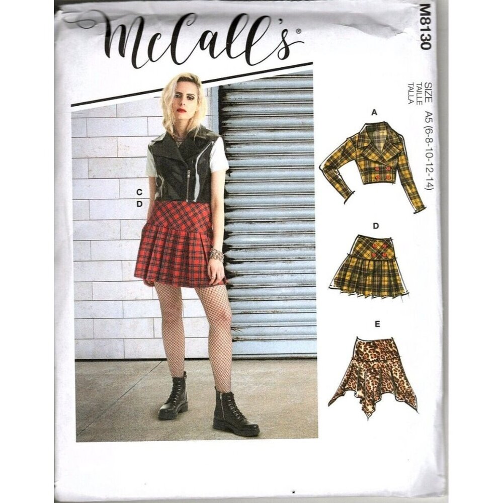 McCalls Costumes M8130 Misses 6 to 14 Jacket, Vest, Skirt Uncut Sewing Pattern